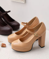 【送料無料 4/30 11時まで】【予約　5/1発送】定番ストラップ11cm太ヒールパンプス 【レディース】【通販】【SD】