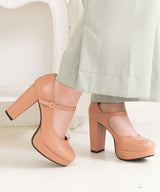 【送料無料 4/30 11時まで】【予約　5/1発送】定番ストラップ11cm太ヒールパンプス 【レディース】【通販】【SD】