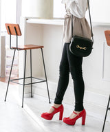 定番ストラップ11cm太ヒールパンプス 【レディース】【通販】