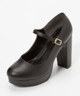 【送料無料 4/30 11時まで】【予約　5/1発送】定番ストラップ11cm太ヒールパンプス 【レディース】【通販】【SD】