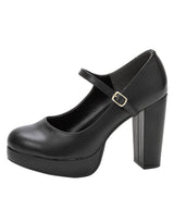 定番ストラップ11cm太ヒールパンプス 【レディース】【通販】