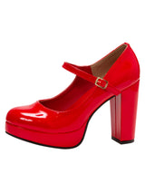 定番ストラップ11cm太ヒールパンプス 【レディース】【通販】