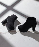 【ブラックのみ定価】10.5cmチャンキーヒール最強美脚ショートブーツ【大きいサイズ有】