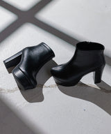 【ブラックのみ定価】10.5cmチャンキーヒール最強美脚ショートブーツ【大きいサイズ有】