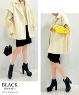 【ブラックのみ定価】10.5cmチャンキーヒール最強美脚ショートブーツ【大きいサイズ有】