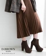 【ブラックのみ定価】10.5cmチャンキーヒール最強美脚ショートブーツ【大きいサイズ有】