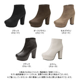 【ブラックのみ定価】10.5cmチャンキーヒール最強美脚ショートブーツ【大きいサイズ有】