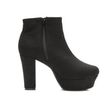 10.5cmチャンキーヒール最強美脚ショートブーツ