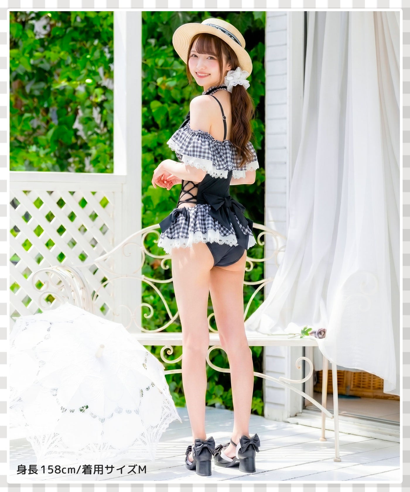 夢展望　DearMylove サンリオコラボ　クロミ　水着 6/16 12:00再販】【海外発送不可】クロミレースアップワンピース水着