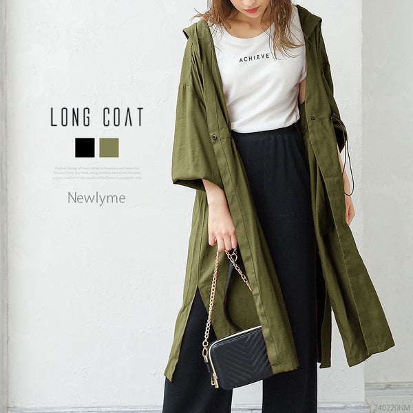 ドロストガウンフードロングコート