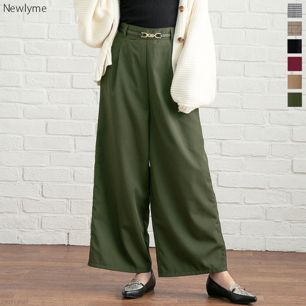 ビットベルト付きワイドパンツ