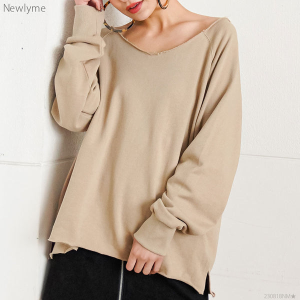 カットオフスウェットチュニックトップス