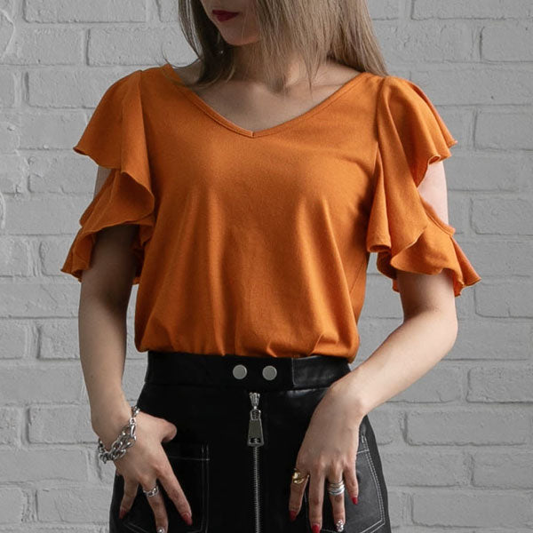 MSGM ショルダーネックフリルトップス ストレッチ40 フリルショルダー トップス(Lady's/レディース)