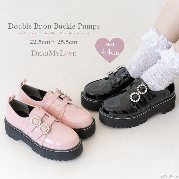 Jirai Kei Fashion in Japan (2026): Style, Makeup & Where to Buy Jirai Kei Clothes 10 Pink and black patent jirai kei Mary Jane platform shoes with glittering double-bijou buckles and white frill socks