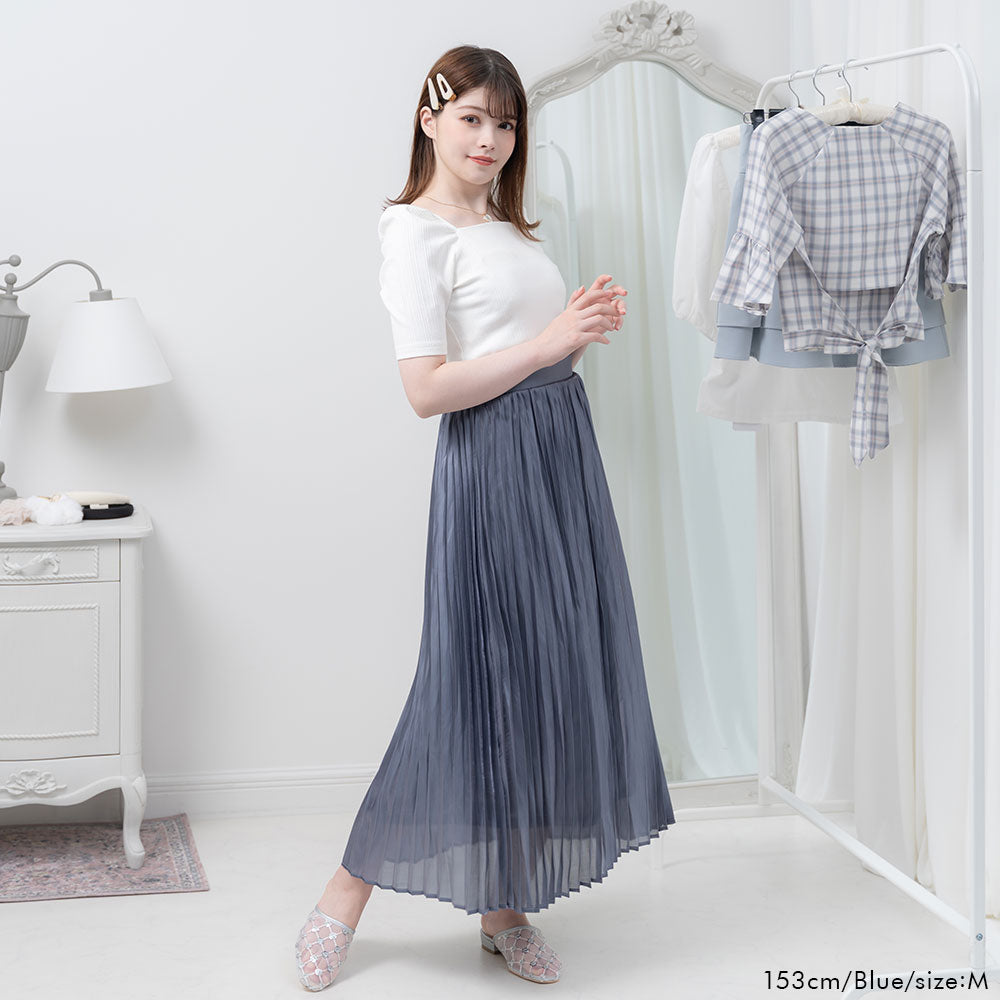 the virgnia オーロラシアープリーツスカート 温く