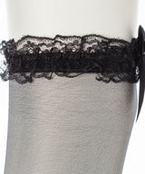 【9/7 11時まで限定価格】シースルーフリルリボンニーハイソックス