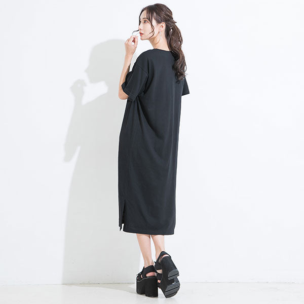 メール便】選べる丈胸ポケットTシャツワンピース – レディース