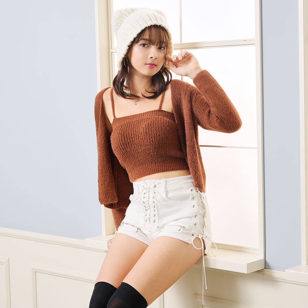 メール便】レースアップジップショートパンツ – レディース
