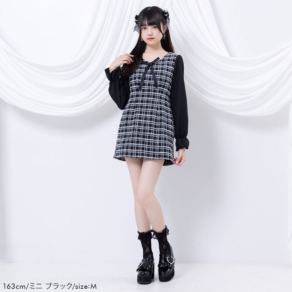 シンプルツイード上品ワンピース – レディースファッション通販の夢