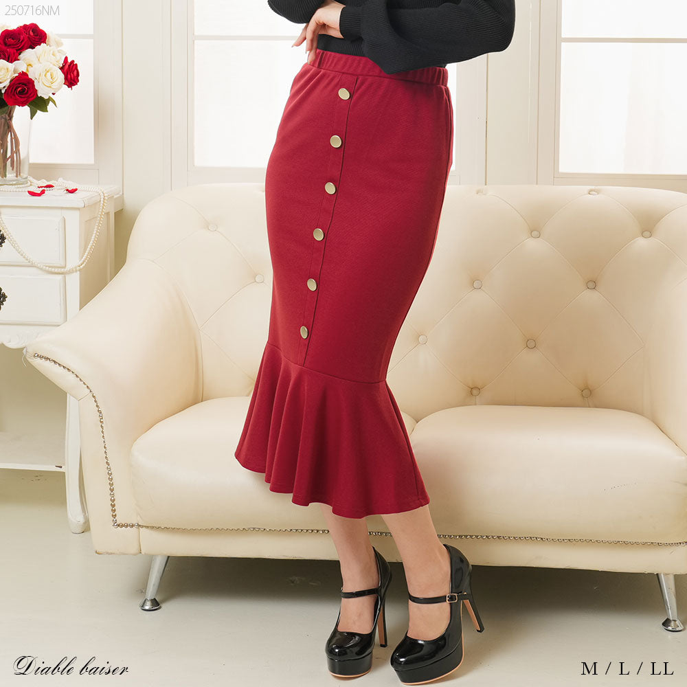 美品 DANCE QUEEN スカート M ゴールドボタンマーメイドスカート – レディースファッション