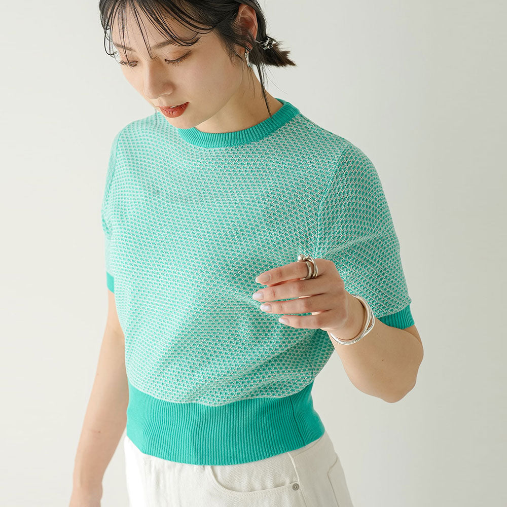 トップス Summer ミックス柄サマーニットトップス – レディースファッション通販