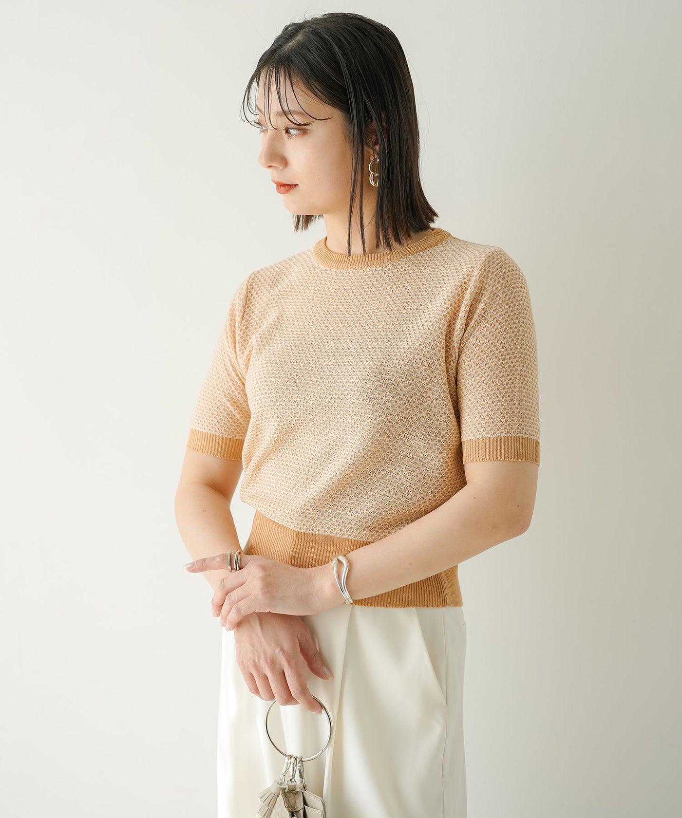 ニットトップス 授乳もオフィスも両立カシュクールネックニットトップスxyf9368