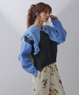 変形アーム前後差カラフルダンボールニット