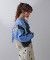 変形アーム前後差カラフルダンボールニット