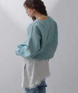 変形アーム前後差カラフルダンボールニット