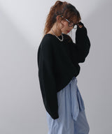 変形アーム前後差カラフルダンボールニット