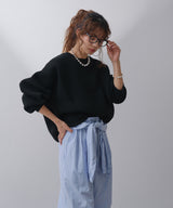 変形アーム前後差カラフルダンボールニット