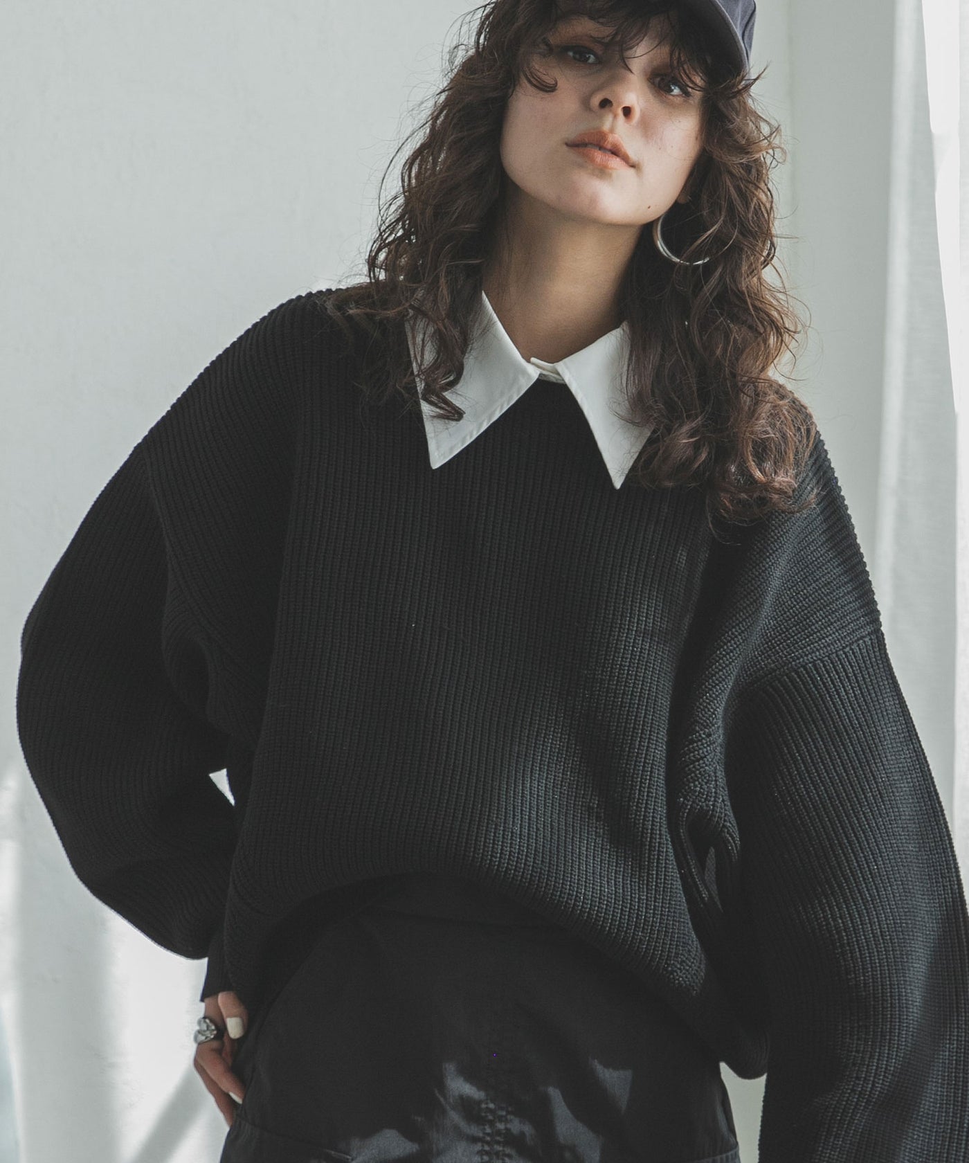 変形アーム前後差カラフルダンボールニット – レディースファッション