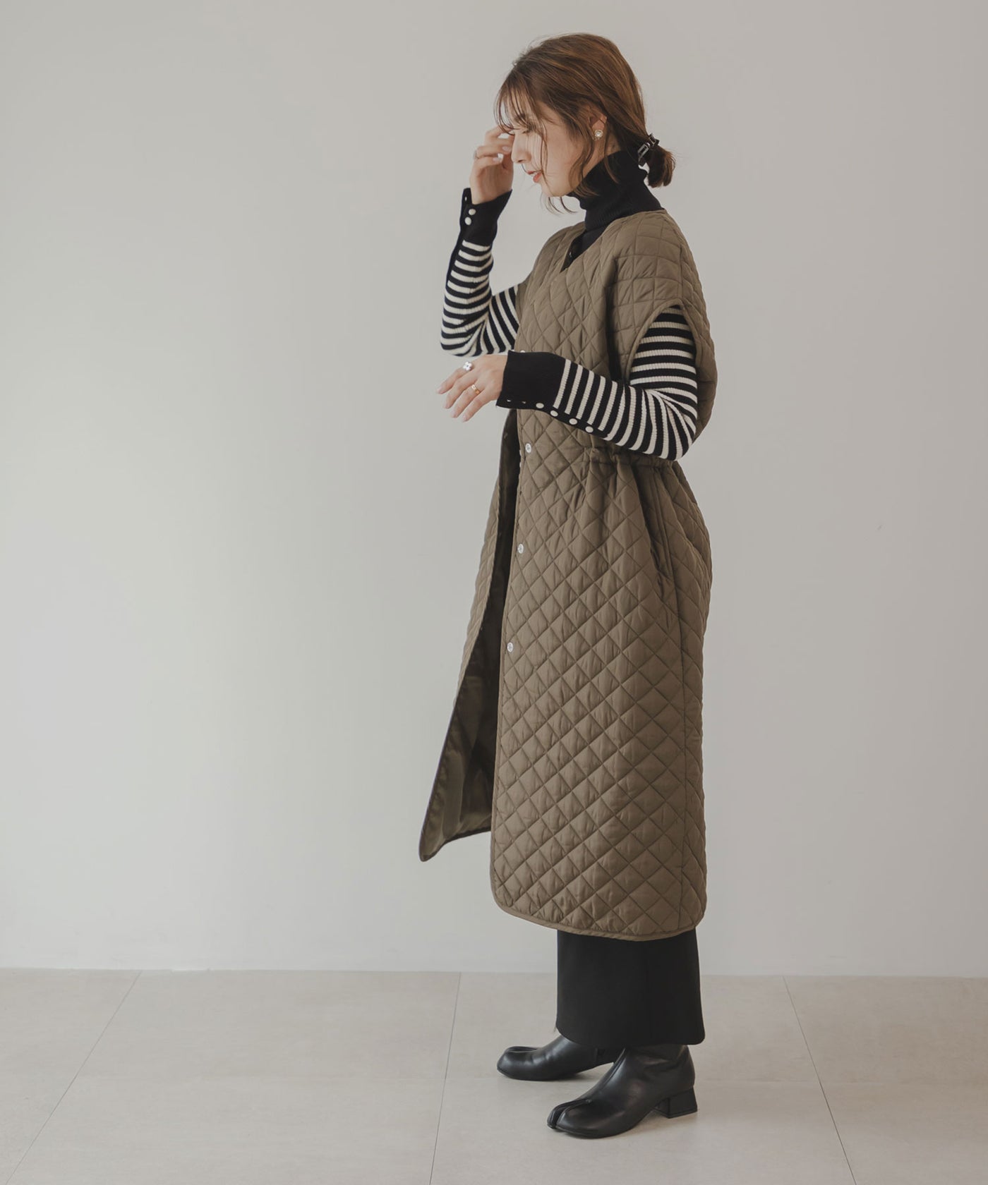 新品 トラディショナルウェザーウェア キルティング ロング ジレ