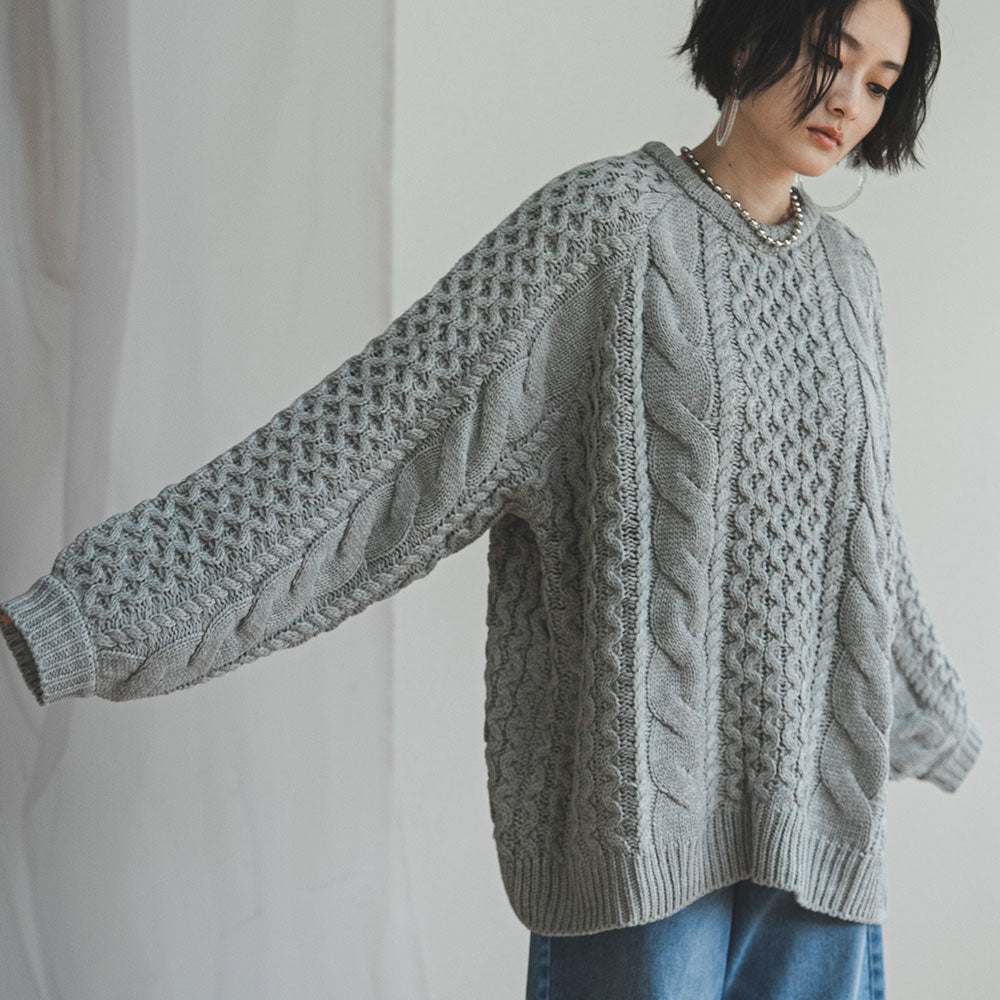 ニット ハニカムケーブル クルーネックセーター SLOANE カシミヤ