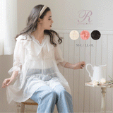 【メール便】シアーシフォンフリルチュニックブラウス
