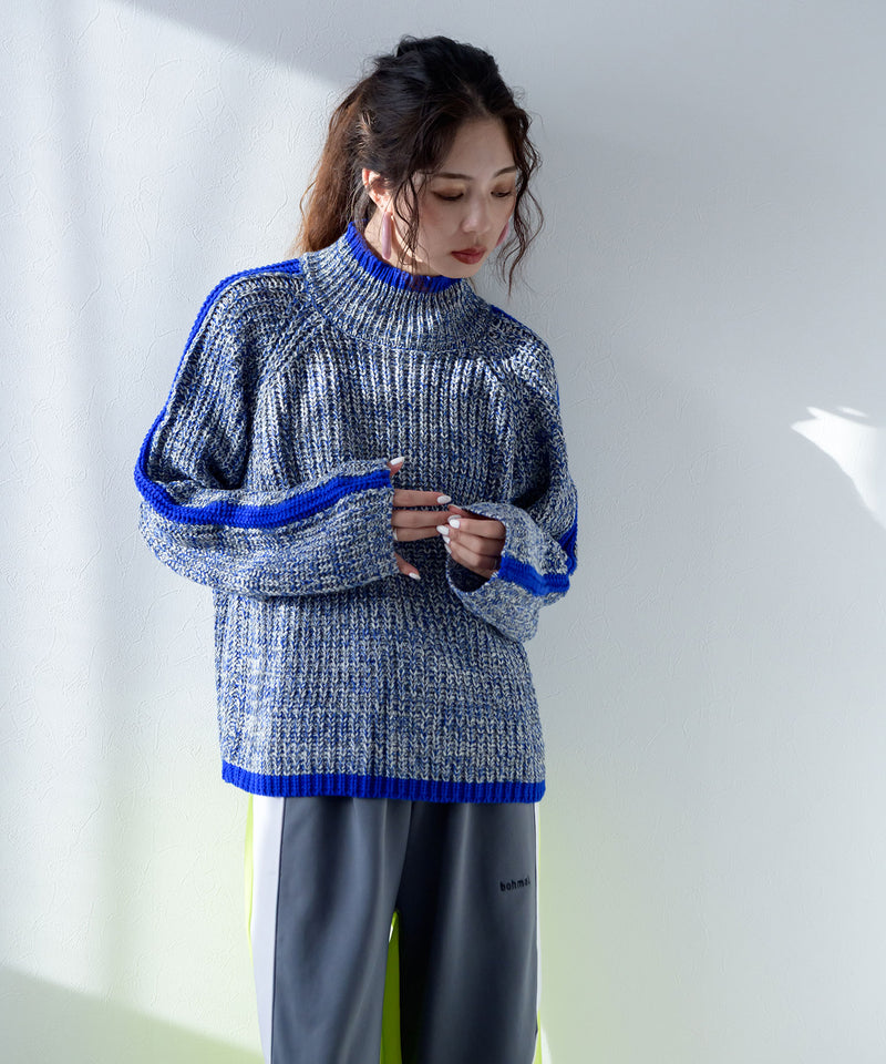 スリーブラインカラフルミックスニット