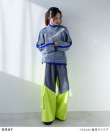 スリーブラインカラフルミックスニット