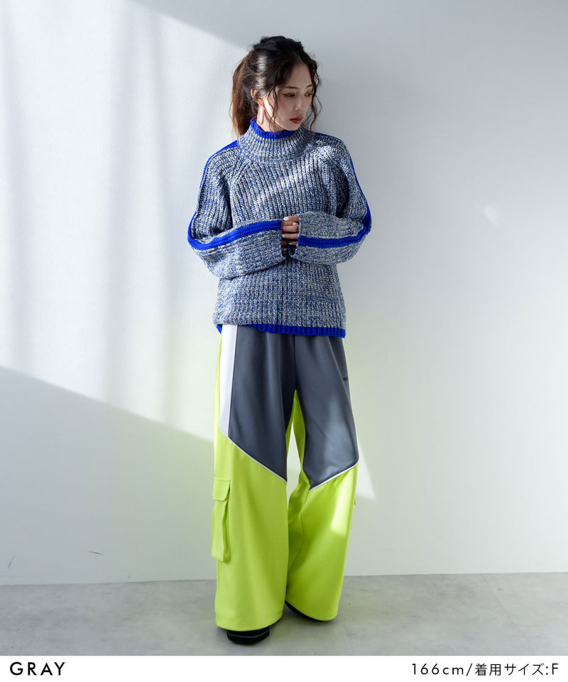 スリーブラインカラフルミックスニット