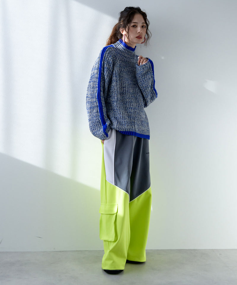 スリーブラインカラフルミックスニット