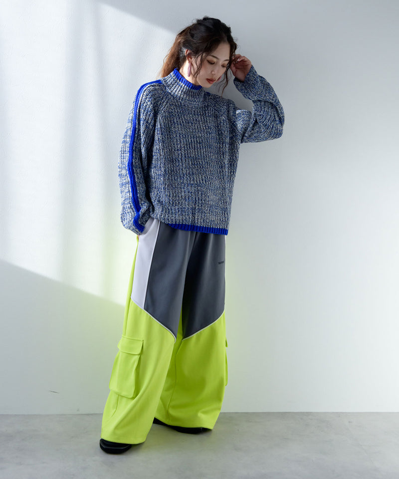 スリーブラインカラフルミックスニット