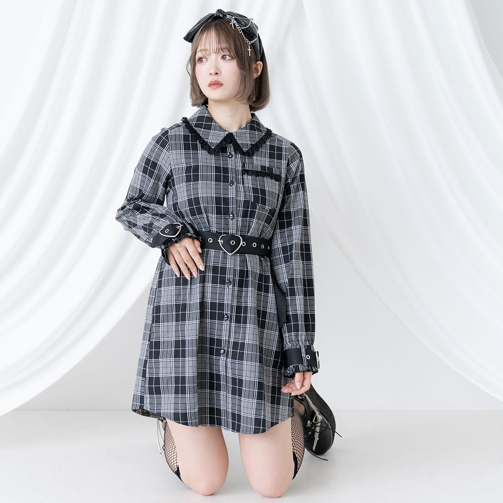 ハートベルトレースシャツワンピ – レディースファッション通販の夢