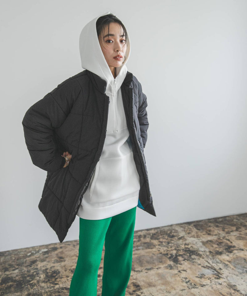 裏地配色ミドル丈中綿ブルゾン