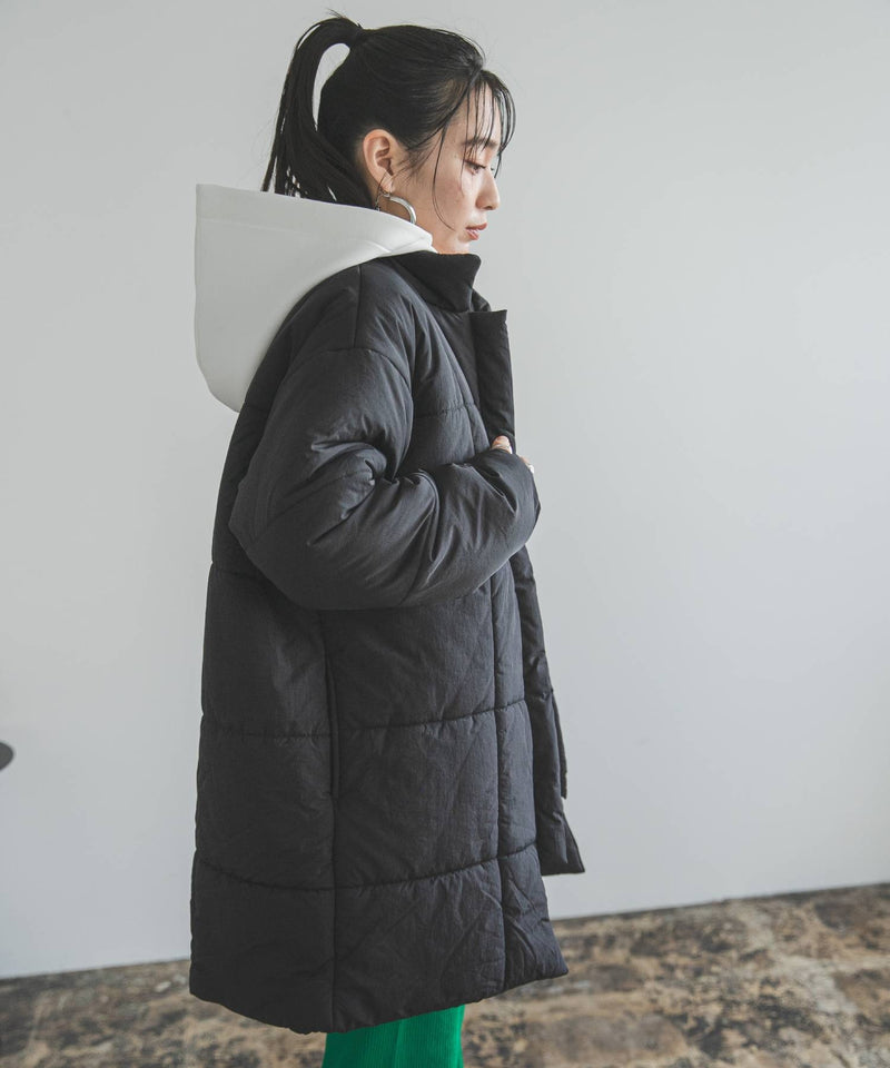 裏地配色ミドル丈中綿ブルゾン