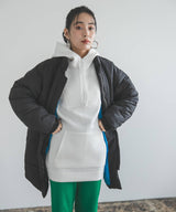 裏地配色ミドル丈中綿ブルゾン