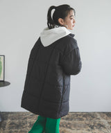 裏地配色ミドル丈中綿ブルゾン