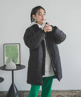 裏地配色ミドル丈中綿ブルゾン