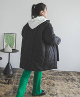 裏地配色ミドル丈中綿ブルゾン