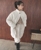 裏地配色ミドル丈中綿ブルゾン