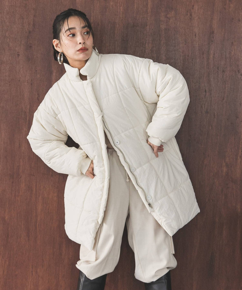 裏地配色ミドル丈中綿ブルゾン