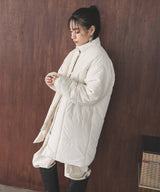 裏地配色ミドル丈中綿ブルゾン